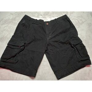 Muscle Alive Cargo Shorts Men 36/9 Black Outdoor Hiking Activity Durable Work